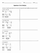Image result for Error Analysis Solving Equations