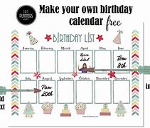 Image result for Family Birthday Calendar Template Free Download