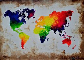 Image result for World Map Wall Painting