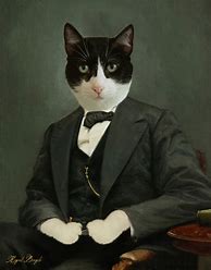 Image result for Cat in Suit Painting