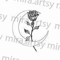 Image result for Moon Rose Drawing