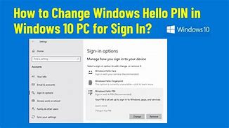 Image result for Microsoft Windows 10 How to Change Sign in Pin