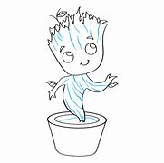 Image result for Baby Groot Outline Drawing