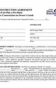 Image result for Residential Construction Contract Template Word Doc