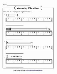 Image result for In Measuring with a Ruler Worksheet 1