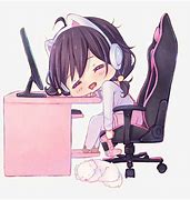 Image result for Anime Playing Computer