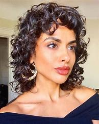 Image result for Short Curly Hair with Bangs