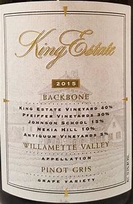 Image result for King Estate Pinot Gris Backbone Oregon