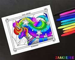 Image result for Unicorn in Space Coloring Sheet