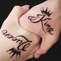 Image result for King and Queen Crown Tattoos for Couples