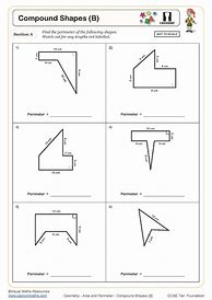 Image result for Finding the Missing Side of a Compound Shape Worksheet