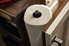 Image result for Built in Paper Towel Holder in Cabinet