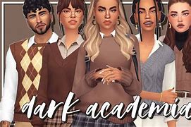 Image result for Dark Academia Sims 4 Black Hair