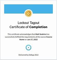 Image result for Lockout/Tagout Training Certification Template