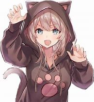 Image result for Anime Black Cat Girl in Hoodie