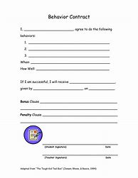 Image result for Free Printable Behavior Contracts