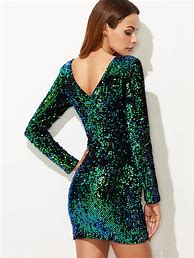 Image result for Green Sequin Dress Long Sleeve
