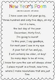 Image result for New Year Preschool Poem