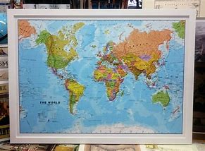 Image result for Framed World Map with Pins