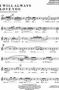 Image result for I Will Always Love You Trumpet Sheet Music