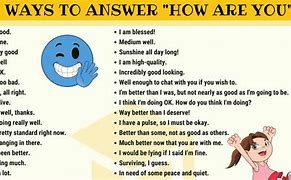 Image result for Answers for How Are You