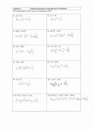 Image result for Algebra 2 Factoring Worksheet