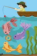 Image result for Hooked Fish Cartoon