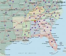 Image result for Map of Southeast United States with Cities