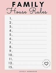 Image result for My House Rules Printable