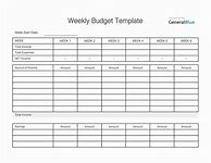 Image result for Weekly Budget Spreadsheet Template