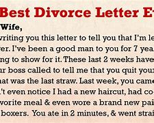 Image result for Best Divorce Letter Ever