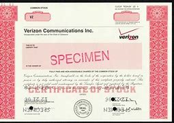 Image result for Verizon Stock Certificate