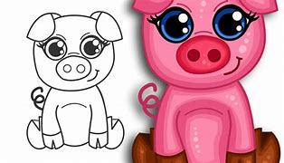 Image result for How to Draw a Cute Pig Cartoon