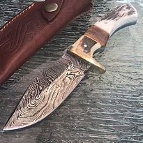 Image result for Damascus Steel Skinning Knife