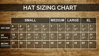 Image result for Hat Size Chart Men