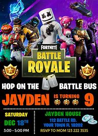 Image result for Fortnite Birthday Party Invitations