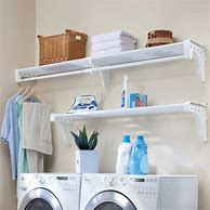 Image result for Laundry Room Shelves with Hanging Rod