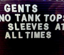 Image result for No Tank Tops Sign