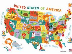 Image result for Map of the United States for Kids