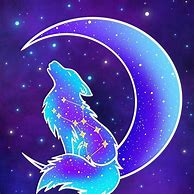 Image result for Galaxy Wolf Spirit Art Moon