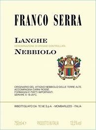 Image result for Franco Serra Langhe Nebbiolo