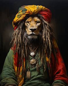 A rastafarian lion with dreadlocks. | Creative Market
