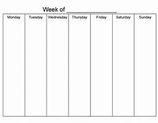 Image result for Seven-Day Schedule Template