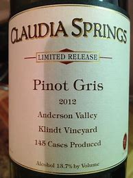 Image result for Claudia Springs Pinot Noir Klindt