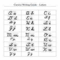 Image result for Cursive Letter Guide
