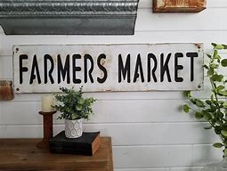 Image result for Farmers Market Wood Metal Sign
