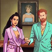 Image result for Prince Harry and Meghan Markle Cartoons