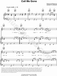 Image result for Call Me Gone Sheet Music