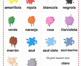 Image result for Los Colores Vocabulario Español