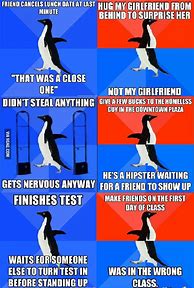 Image result for Socially Awkward Penguin Meme